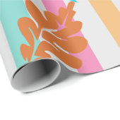 Papier Cadeau Papier d'enrobage feuille et ligne (Coin rond)