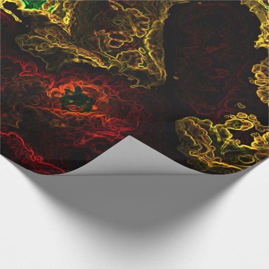 Papier Cadeau Papier d'enrobage Fractal 4 néon (Coin)