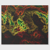 Papier Cadeau Papier d'enrobage Fractal 4 néon (Plat)