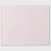 Papier Cadeau Papier d'enrobage géométrique rose et blanc à poin (Plat)