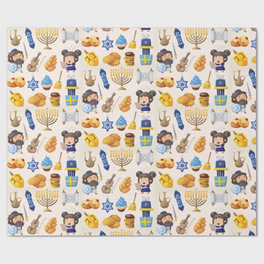 Papier Cadeau Papier d'enrobage Hanoukka (Plat)