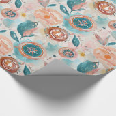 Papier Cadeau Papier d'enrobage inspiré voyage avec les Compas (Coin)