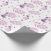 Papier Cadeau Papier d'enrobage Mariage aux jolies fleurs violet (Coin)
