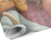 Papier Cadeau Papier d'enrobage Motif Citrouille multicolore (Coin rond)