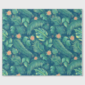 Papier Cadeau Papier d'enrobage Motif de feuillage tropical (Plat)
