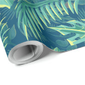 Papier Cadeau Papier d'enrobage Motif de feuillage tropical (Coin rond)