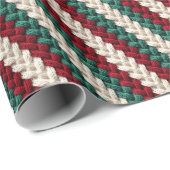 Papier Cadeau Papier d'enrobage Motif de Knit de Noël diagonale (Coin rond)