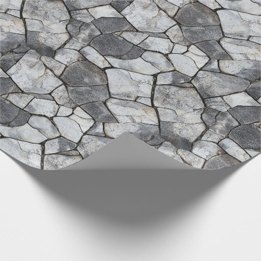 Papier Cadeau Papier d'enrobage Motif en pierre fissuré (Coin)