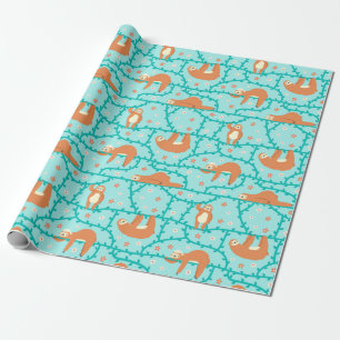 Papier Cadeau Papier d'enrobage Motif Sloth