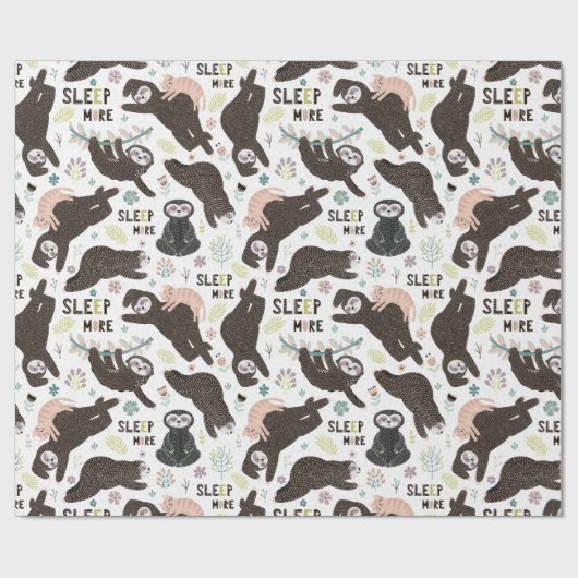 Papier Cadeau Papier d'enrobage Motif Sloth (Plat)