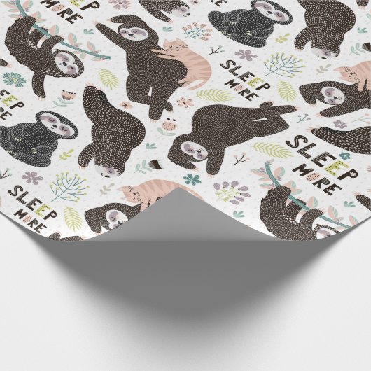 Papier Cadeau Papier d'enrobage Motif Sloth (Coin)