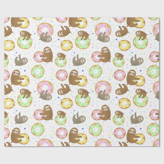Papier Cadeau Papier d'enrobage Motif Sloth (Plat)