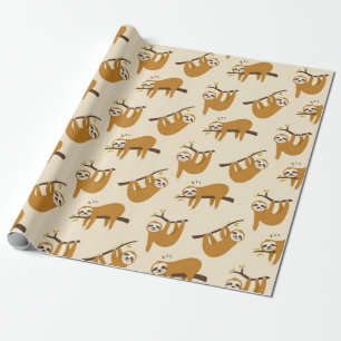 Papier Cadeau Papier d'enrobage Motif Sloth