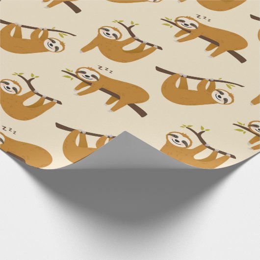 Papier Cadeau Papier d'enrobage Motif Sloth (Coin)