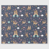 Papier Cadeau Papier d'enrobage Motif Sloth (Plat)