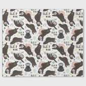 Papier Cadeau Papier d'enrobage Motif Sloth (Plat)