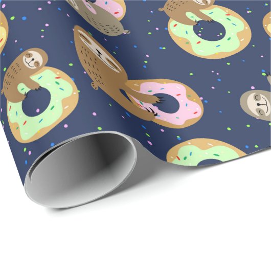 Papier Cadeau Papier d'enrobage Motif Sloth (Coin rond)