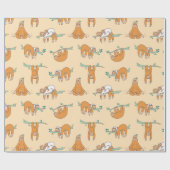 Papier Cadeau Papier d'enrobage Motif Sloth (Plat)