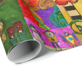 Papier Cadeau Papier d'enrobage multimédia mixte Pop Art coloré (Coin rond)