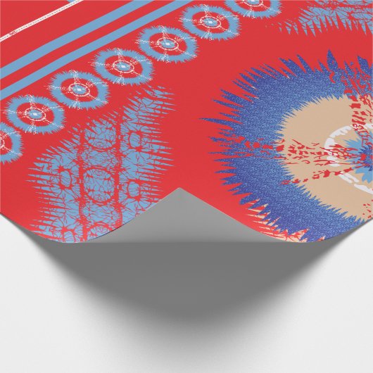 Papier Cadeau Papier d'enrobage personnalisé | Rouge, bleu et pl (Coin)