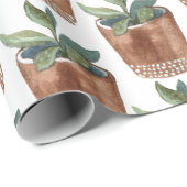 Papier Cadeau Papier d'enrobage Plante succulent pointé (Coin rond)