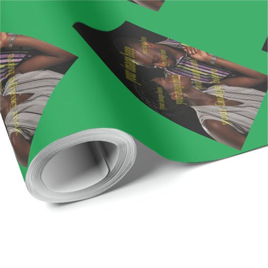 Papier Cadeau Papier d'enrobage pour Modèle photo vertical (Coin rond)