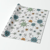 Papier Cadeau Papier d'enrobage Retro Starburst (Déroulé)