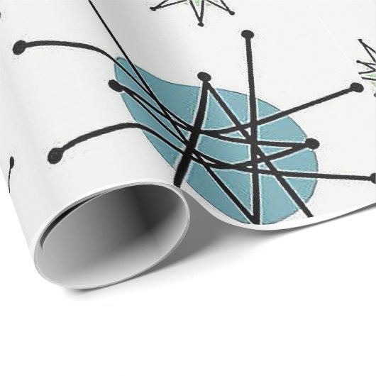 Papier Cadeau Papier d'enrobage Retro Starburst (Coin rond)