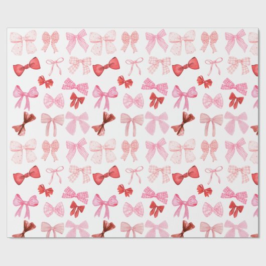 Papier Cadeau Papier d'enrobage rose et rouge des vaches (Plat)