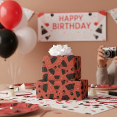 Papier Cadeau Papier d'enrobage rouge de choc spatial