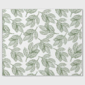 Papier Cadeau Papier d'enrobage rustique vert hiver feuillage de (Plat)