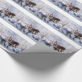 Papier Cadeau Papier d'enveloppe de cadeau de chevaux de Noël (Coin)