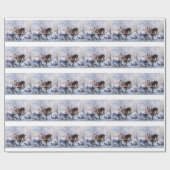 Papier Cadeau Papier d'enveloppe de cadeau de chevaux de Noël (Plat)