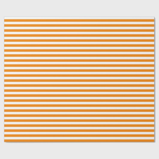 Papier Cadeau Papier d'enveloppement à bandes orange et blanches (Plat)