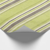 Papier Cadeau Papier d'enveloppement à bandes rayées vertes (Coin)