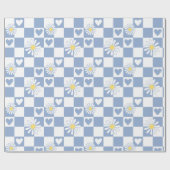 Papier Cadeau Papier d'enveloppement À damiers gris (Plat)