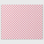 Papier Cadeau Papier d'enveloppement À damiers rose et blanc (Plat)