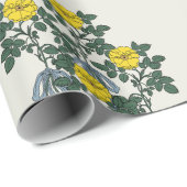 Papier Cadeau Papier d'enveloppement à la flore (Coin rond)