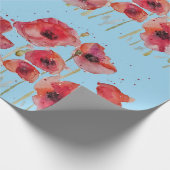 Papier Cadeau Papier d'enveloppement à l'aquarelle du Red Poppy  (Coin)