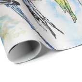 Papier Cadeau Papier d'enveloppement à motif floral père Noël Bu (Coin rond)