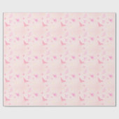 Papier Cadeau Papier d'enveloppement à papillon rose mou (Plat)