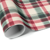 Papier Cadeau Papier d'enveloppement à platine rouge, vert et cr (Coin rond)