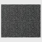 Papier Cadeau Papier d'enveloppement à points Polka noir et blan (Plat)