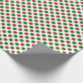 Papier Cadeau Papier d'enveloppement à points Polka rouges et ve (Coin)