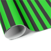 Papier Cadeau Papier d'enveloppement à rayures vertes et noires (Coin rond)