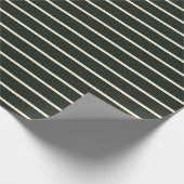 Papier Cadeau Papier d'enveloppement à rayures vertes simple (Coin)