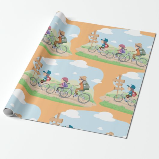 Papier Cadeau Papier d'enveloppement à vélo extérieur (Déroulé)