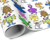 Papier Cadeau Papier d'enveloppement Aliens (Coin rond)