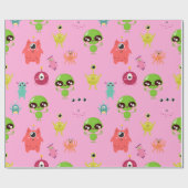 Papier Cadeau Papier d'enveloppement Aliens Space Cute (Plat)