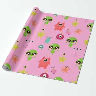 Papier Cadeau Papier d'enveloppement Aliens Space Cute